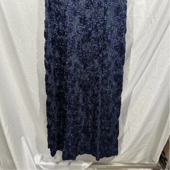 NWT $259 ALEX‎ EVENINGS [ 6 ] Embellished Lace Rosette A-Line Gown in Navy Blue - Picture 9 of 14